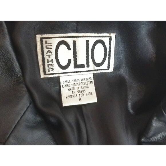 Vintage Clio Leather Blazer Jacket Size Small - Picture 8 of 9